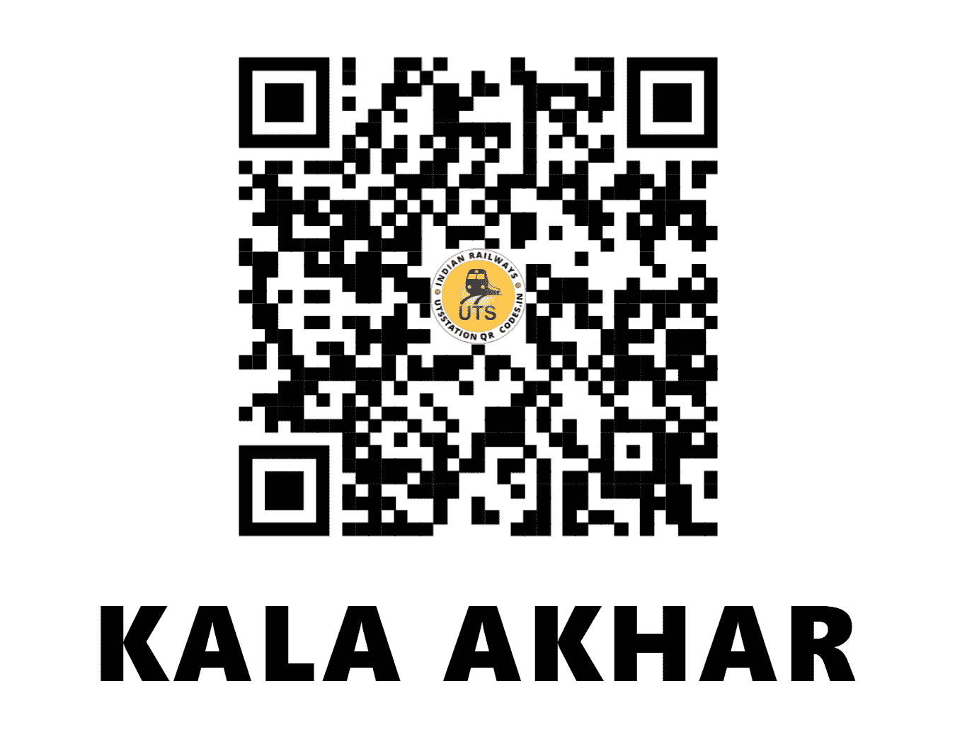 UTS QR Code for KALA AKHAR - KQE (CR - MADHYA PRADESH)